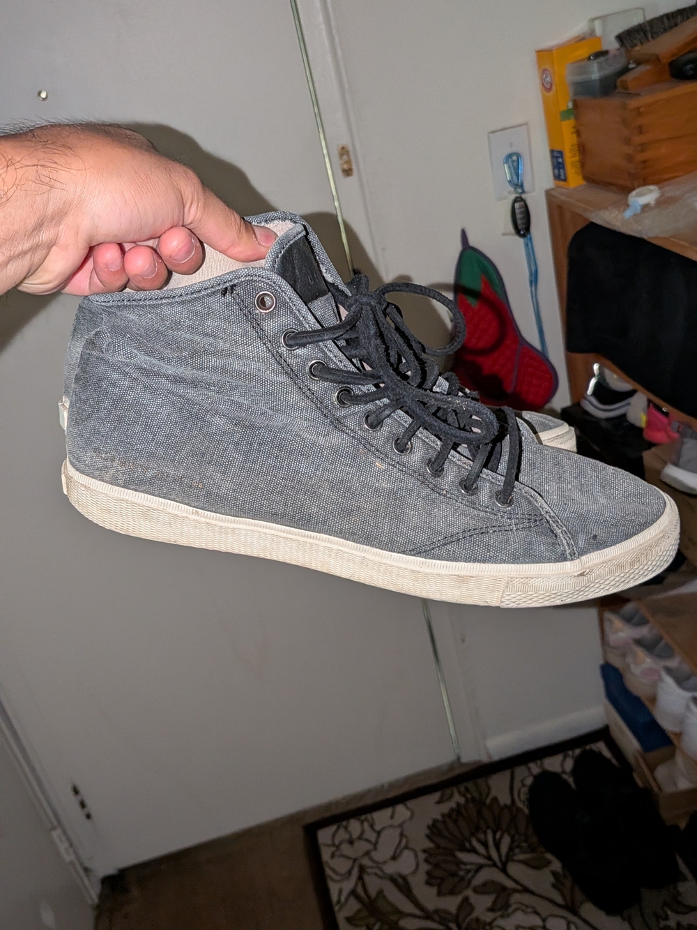 AllSaints Gray High-Top Canvas Chuck Taylor Sneakers Size 12